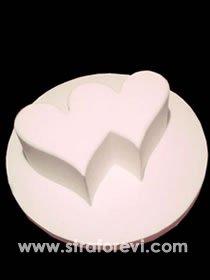 PST-30 Birleşik Kalp Formlu Pasta Maketi Straforu