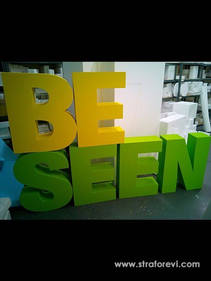 Boyalı Strafor Harf Kesimi